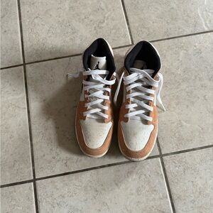 Jordan Kids Tan and White Sneakers